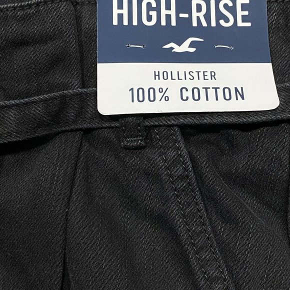 NWT HOLLISTER Gal's Hi-Rise Mom Denim Short-Shorts Sz 11/30 Black #77098 - Picture 3 of 5